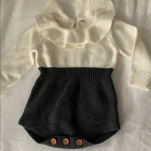 Baby girl knit sweater romper